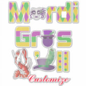 Mardi Gras Y'all Thunder_Cove Sticker (Voorkant)