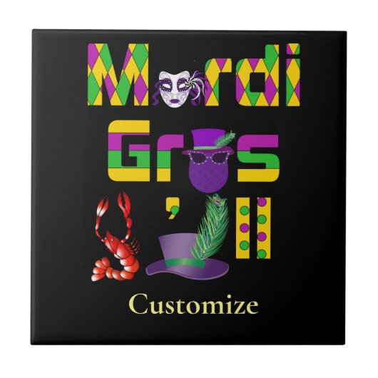 Mardi Gras Y'all Thunder_Cove Tegeltje (Voorkant)