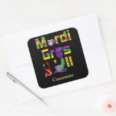 Mardi Gras Y'all Thunder_Cove Vierkante Sticker (Envelop)