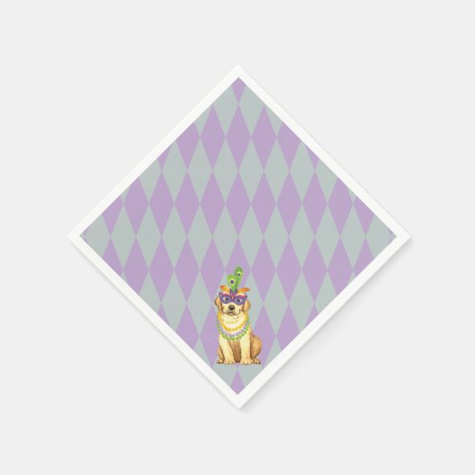Mardi Gras YellowLab Servet (Hoek)