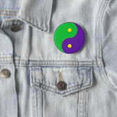 MARDI GRAS YIN YANG SYMBOL RONDE BUTTON 5,7 CM (In situ)