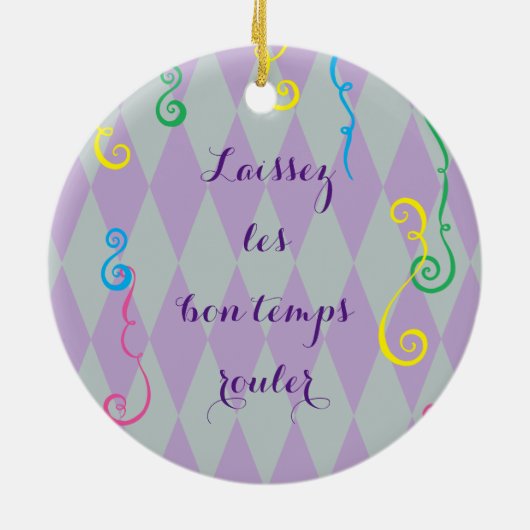 Mardi Gras Yorkie Keramisch Ornament (Achterkant)