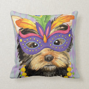 Mardi Gras Yorkie Kussen