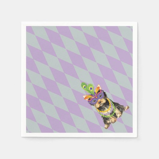 Mardi Gras Yorkie Servetten (Voorkant)