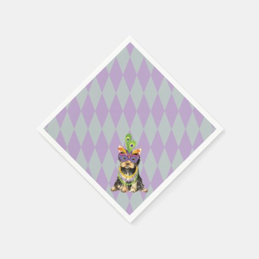 Mardi Gras Yorkie Servetten (Hoek)