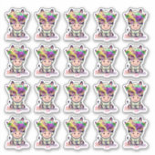 Mardi Gras Zebra! Sticker (Voorkant)