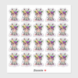 Mardi Gras Zebra! Sticker