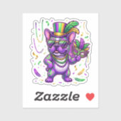 Mardi Gras Zes Zeven Bruh Franse buldog 6 7 Sticker (Vel)