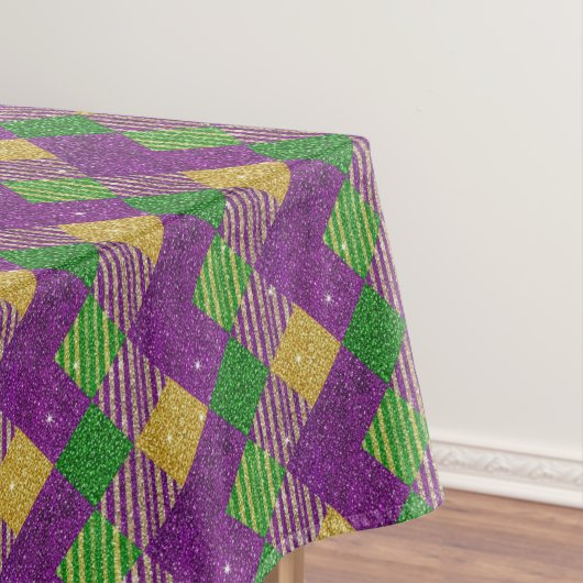 Mardi Gras Zig Zag Patroon Tafelkleed (Voorbeeld)