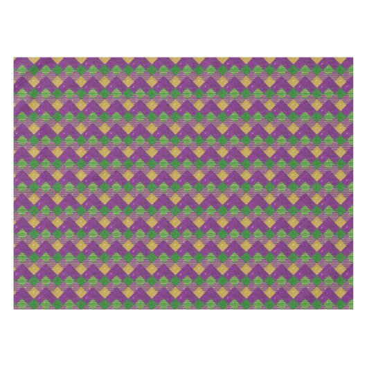 Mardi Gras Zig Zag Pattern  Tafelkleed (Voorkant (Horizontaal))