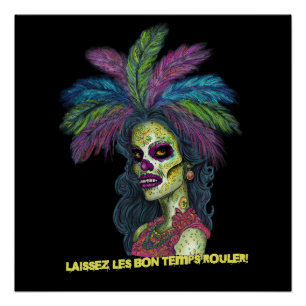 Mardi Gras Zombie Perfect Poster