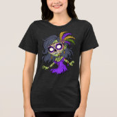 Mardi Gras Zombie Tri-Blend Shirt (Voorkant)