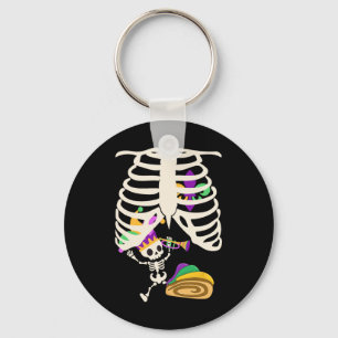 Mardi Gras Zwangerschapsaankondiging door Skeleton Sleutelhanger