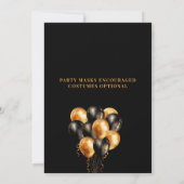 Mardi Gras Zwart Goud Glitter Kaart (Achterkant)