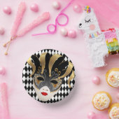 Mardi Gras Zwart & Wit Diamant Papieren Kommen (Feest)