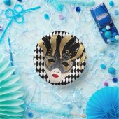 Mardi Gras Zwart & Wit Diamant Papieren Kommen (Feest)