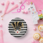 Mardi Gras Zwart & Wit Diamant Papieren Kommen (Feest)