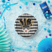 Mardi Gras Zwart & Wit Diamant Papieren Kommen (Feest)