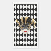 Mardi Gras Zwart & Wit Diamant Servet (Voorkant)