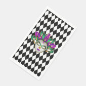 Mardi Gras Zwart & Wit Diamant Servet (Hoek)