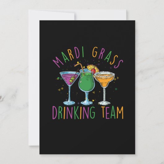 Mardi Grass Drink Team Street Gift Kaart (Voorkant)