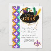 Mardi Grass Fleur de Lis Company Party Uitnodiging (Voorkant)