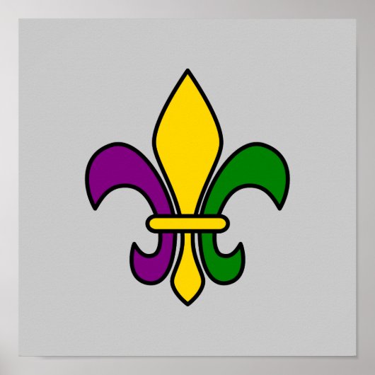 Mardi grass fleur-de-lys poster (Voorkant)