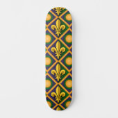 Mardi grass patroon met gouden fleur-de-lis persoonlijk skateboard (Voorkant)