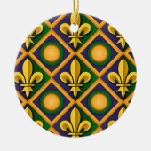 Mardi grass pattern with golden fleur-de-lis keramisch ornament (Voorkant)