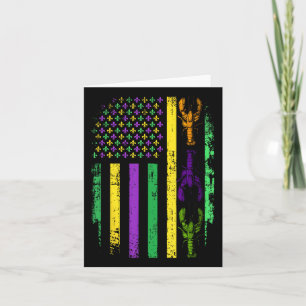 Mardi grast Amerikaanse vlag met Crawfish New Orle Kaart