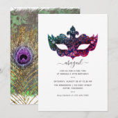 Mardi GrasTropical Birthday Party Invitation Kaart (Voorkant / Achterkant)