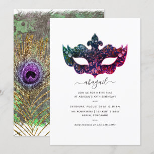 Mardi GrasTropical Birthday Party Invitation Kaart
