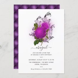 Mardi GrasTropical Peacock Birthday Party Invitati Kaart