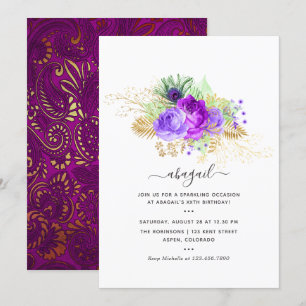 Mardi GrasTropical Peacock Birthday Party Invitati Kaart