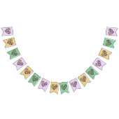 Mardi GrasYellow Groene Paarse bunting banner (Alle)