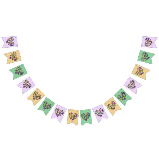 Mardi GrasYellow Groene Paarse bunting banner (Alle)
