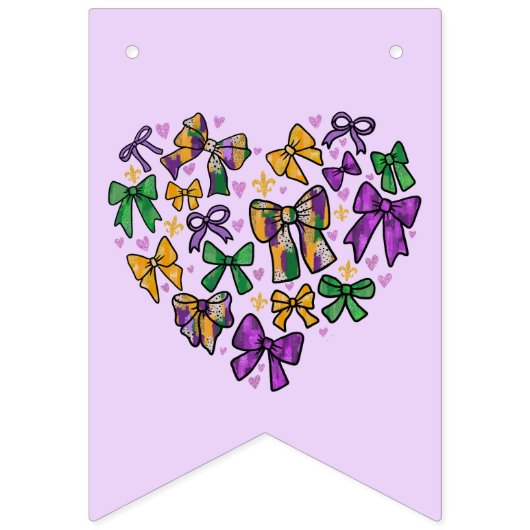 Mardi GrasYellow Groene Paarse bunting banner (Eerste vlag)