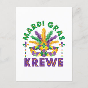 Mardi Graw Krewe Parade Party Festival Briefkaart
