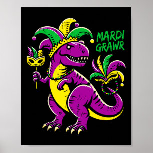 Mardi Grawr Dino T-rex Outfit Jongens Kinderen Peu Poster