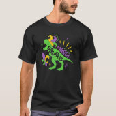 Mardi Grawr Dinosaur Mardi Gras T-Rex Dino kookt n T-shirt (Voorkant)