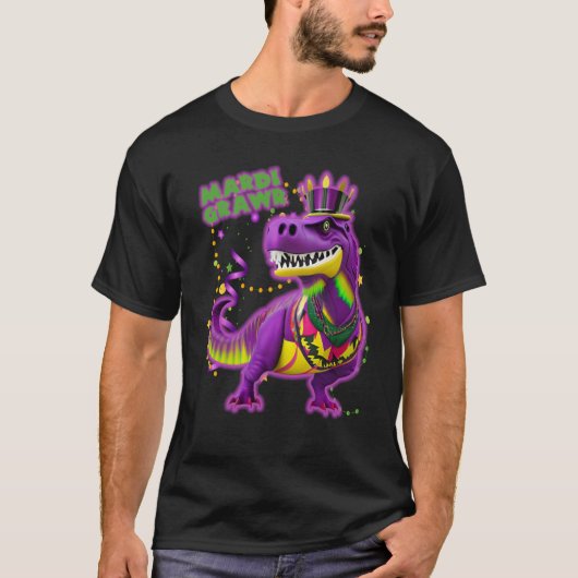 Mardi Grawr Rawrsome Rex Dinosaur Toddler Kids Mar T-shirt (Voorkant)
