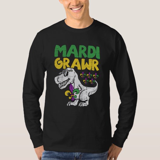 Mardi Grawr Rex Dino Toddler Kids Mardi Gras Boys T-shirt (Voorkant)