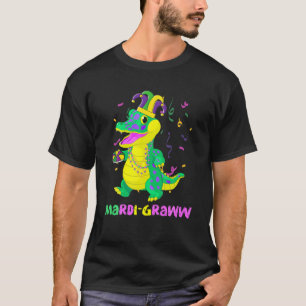 Mardi Grawr Rex met koning Cake voor mannen, vrouw T-shirt