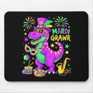 Mardi Grawr T-rex Dino Mardi Gras Dinosaurus Krale Muismat