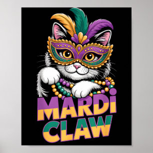 Mardi Klauw Kat Kitten Masquerade Masker Paars Gro Poster