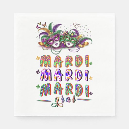 Mardi Mardi Mardi Gras Servet (Voorkant)