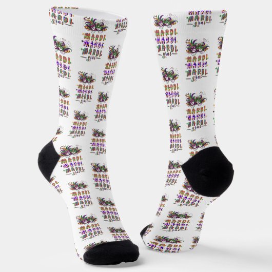 Mardi Mardi Mardi Gras Sokken (Gebogen)