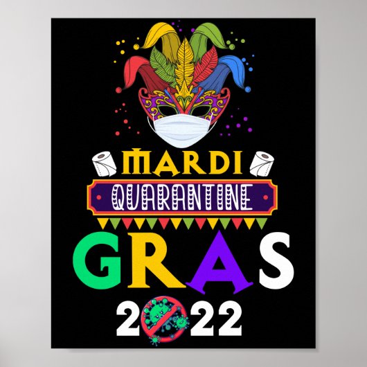 Mardi Quarantine Gras 2022 Festival Mask Poster (Voorkant)