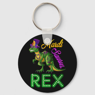 Mardi Saurus Grawr T-Rex Mardi Gras Bead Costume Sleutelhanger