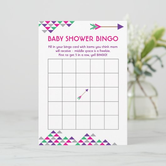 Mardia Gras Tribal & het Baby shower van de Pijl B Kaart (Staand voorkant)